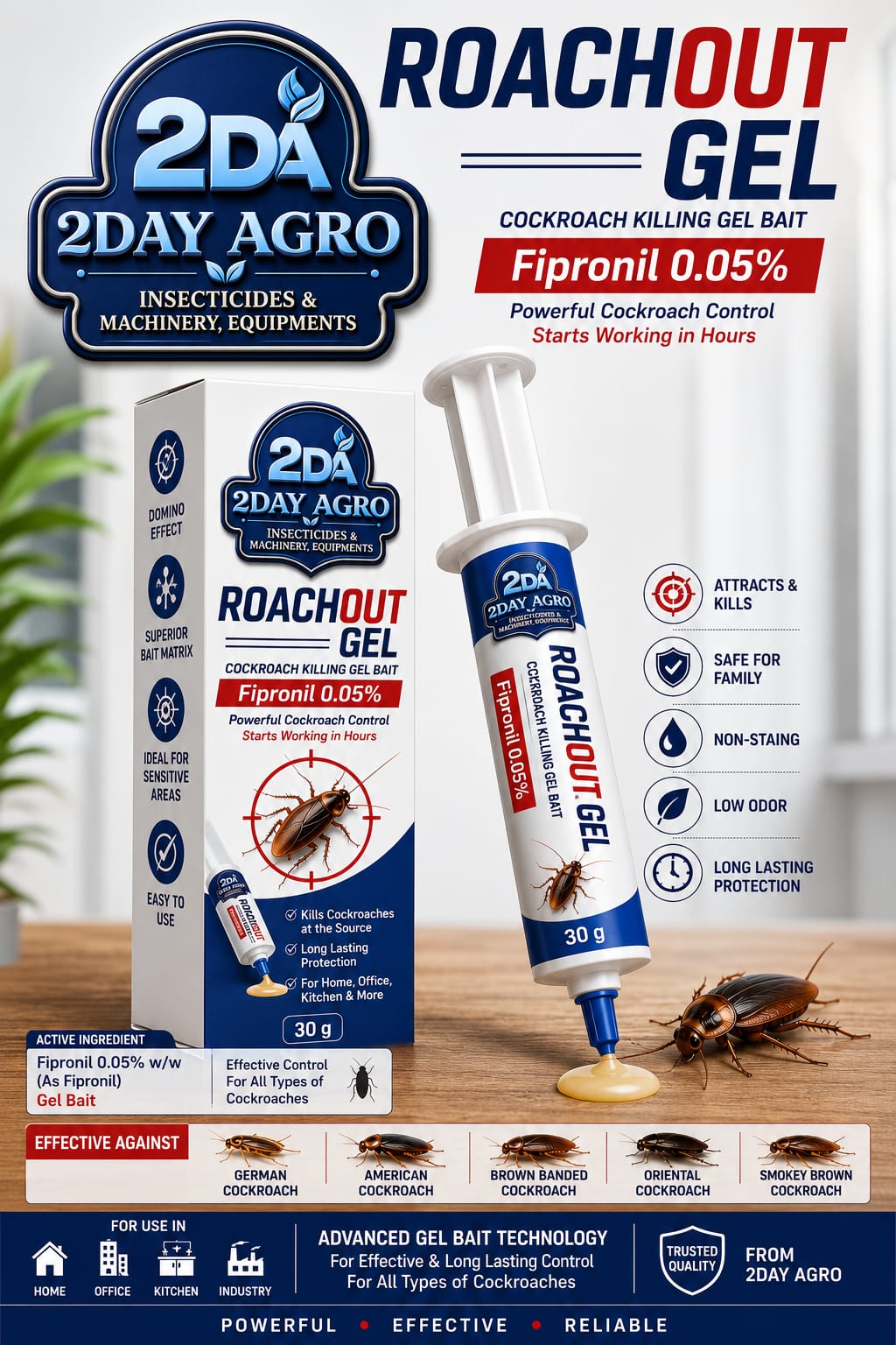 Roachout Gel Fipronil 0.05 Percent